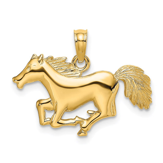 14k Yellow Gold Running Horse Charm