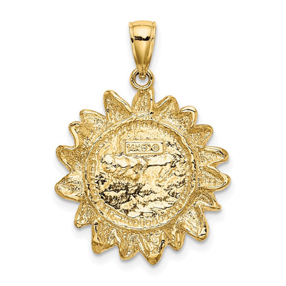 14k Yellow Gold Smiling Sun Charm