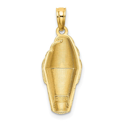 14k Yellow Gold w/Brown Enamel Chocolate Ice Cream Cone  Charm