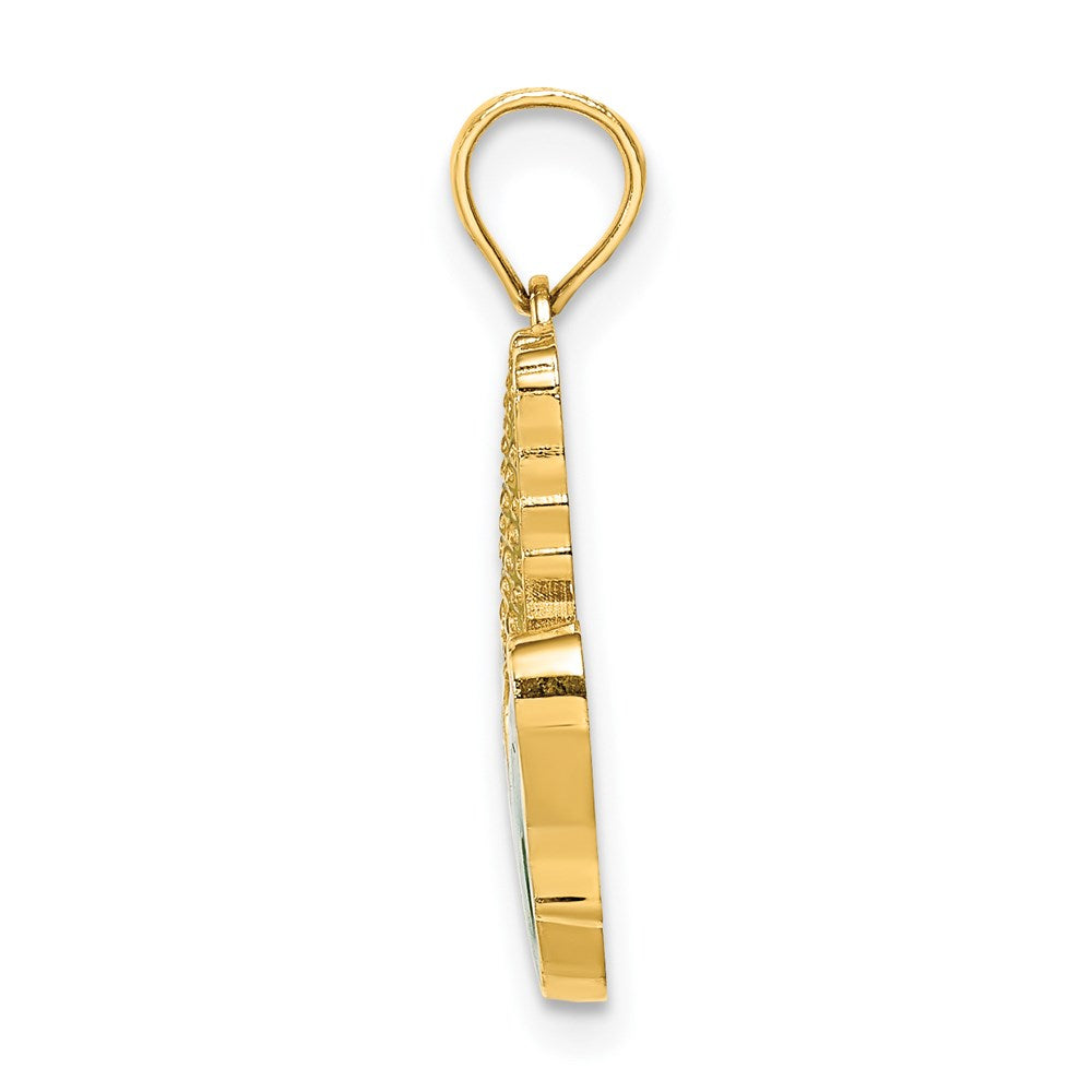 14k Yellow Gold w/ Enamel Corn with Peeled Husk Charm