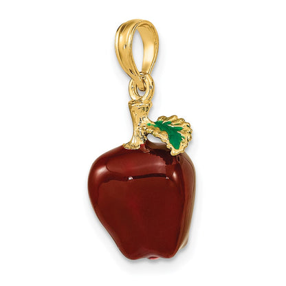 14k Yellow Gold w/ Enamel 3-D Red Delicious Apple Charm