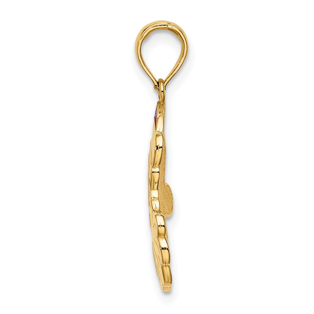 14k Yellow Gold w/ Enamel Santa Face Charm