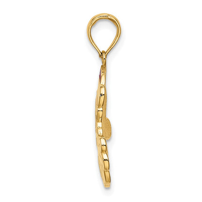 14k Yellow Gold w/ Enamel Santa Face Charm