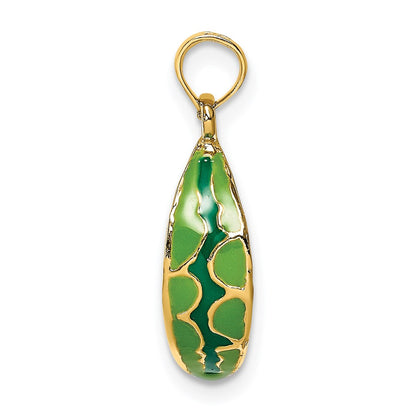 14k Yellow Gold w/ Enamel 3-D Watermellon Charm