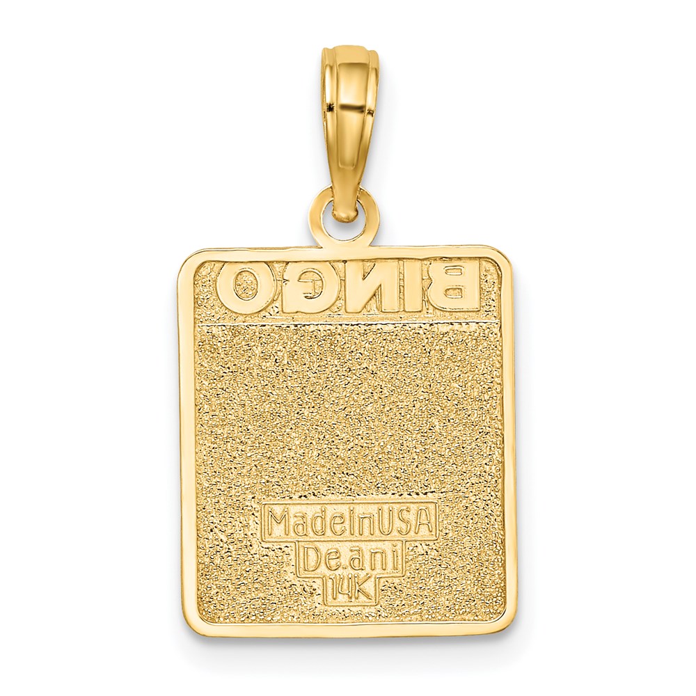14k Yellow Gold w/ Enamel Bingo Card Charm
