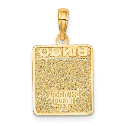 14k Yellow Gold w/ Enamel Bingo Card Charm