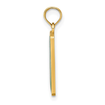 14k Yellow Gold EXIT 0 / CAPE MAY with Green Enamel Charm