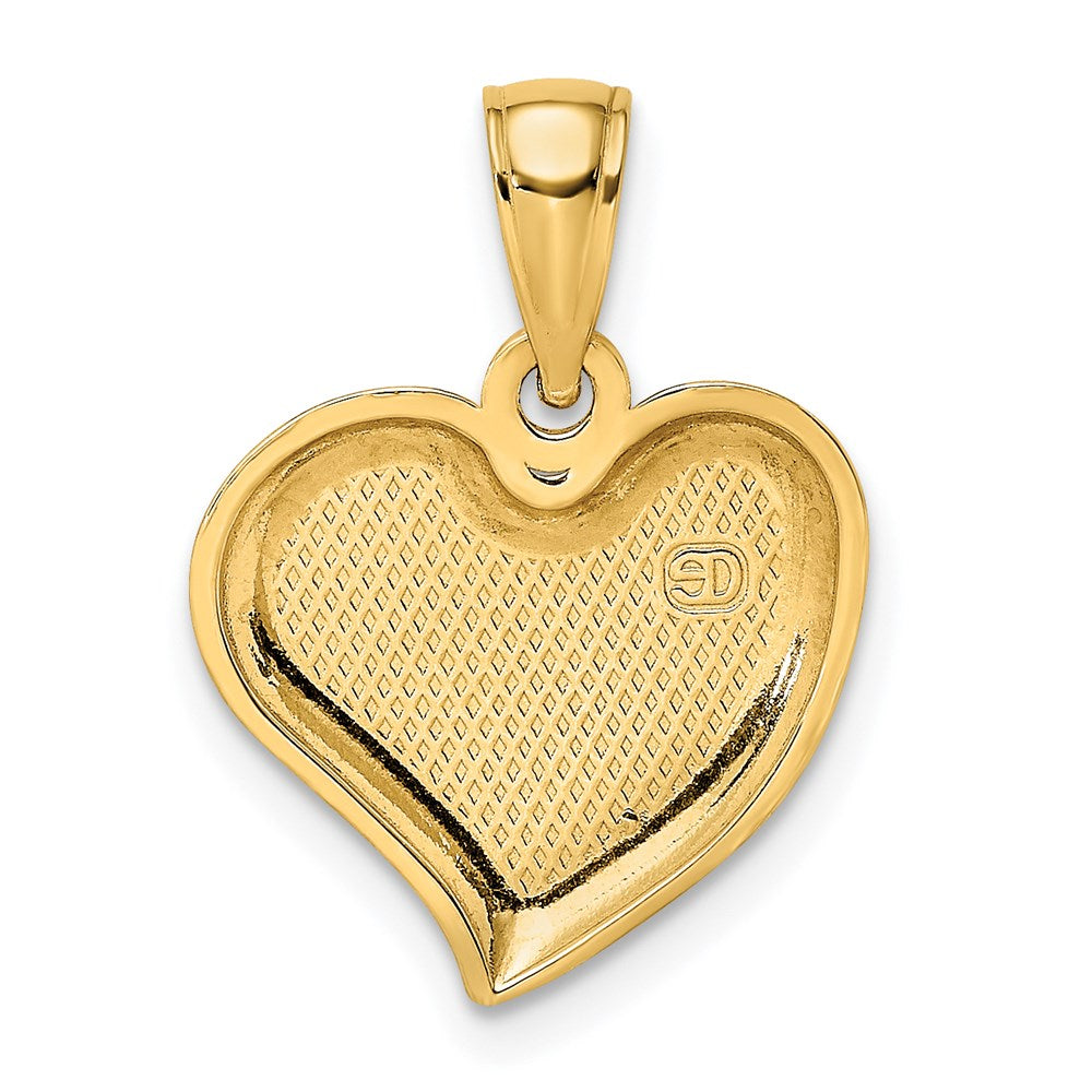 14k Yellow Gold Polished Teardrop Heart Charm