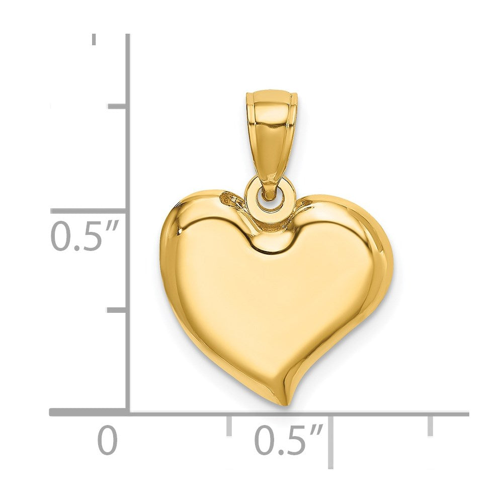 14k Yellow Gold Polished Teardrop Heart Charm