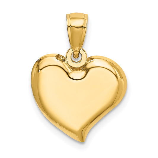 14k Yellow Gold Polished Teardrop Heart Charm