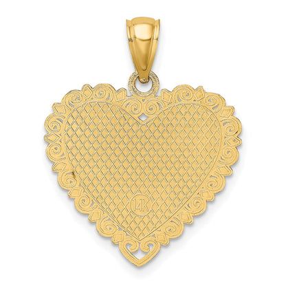 14k Yellow Gold LOVE IS...HEART Charm