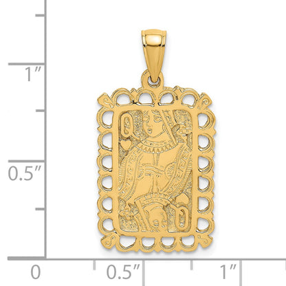 14k Yellow Gold Queen Playing Card Charm