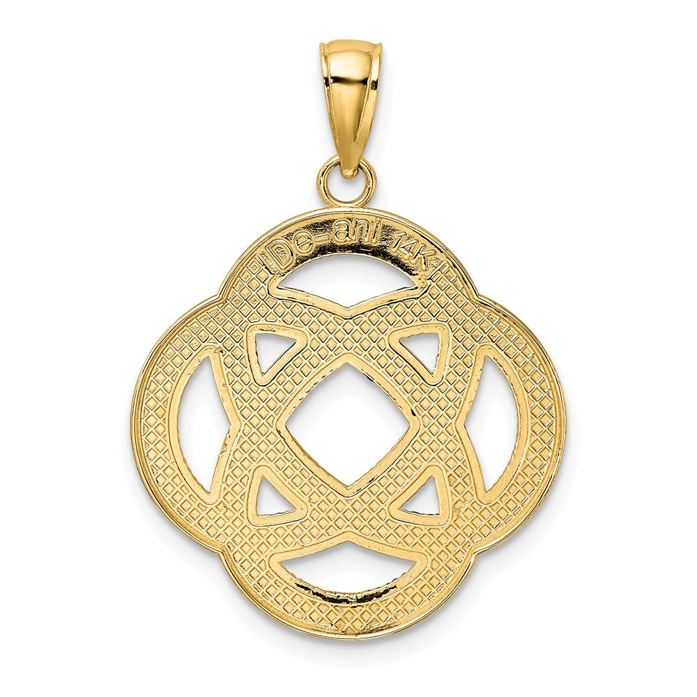 14k Yellow Gold Large Celtic Eternity Knot Circle Charm