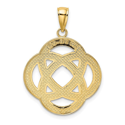 14k Yellow Gold Large Celtic Eternity Knot Circle Charm