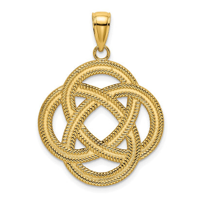14k Yellow Gold Large Celtic Eternity Knot Circle Charm