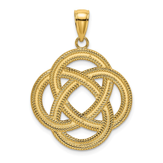 14k Yellow Gold Large Celtic Eternity Knot Circle Charm