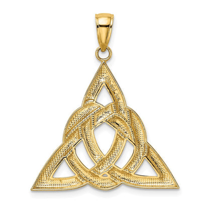 14k Yellow Gold Polished Large Celtic Trinity Knot Charm