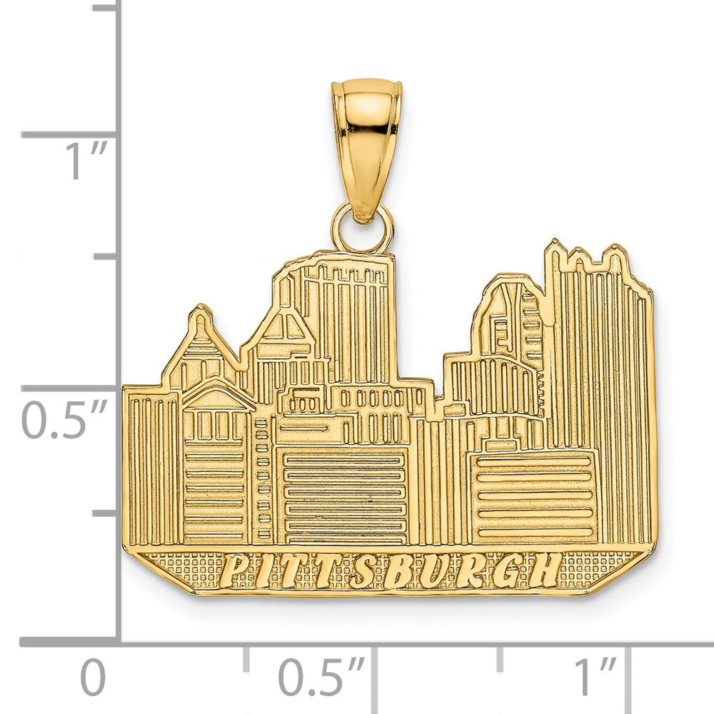 14k Yellow Gold Pittsburgh Skyline Charm