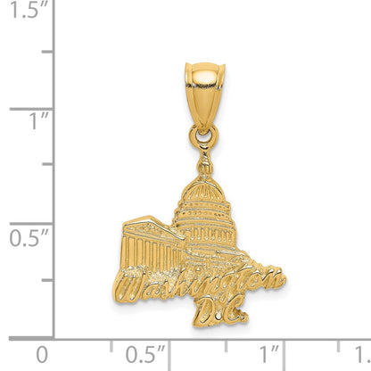 14k Yellow Gold WASHINGTON D.C. Capital Building Profile Charm
