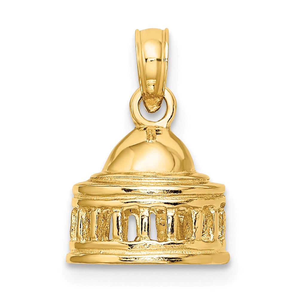 14k Yellow Gold 3D Jefferson Memorial Building  Washington Charm