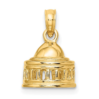 14k Yellow Gold 3D Jefferson Memorial Building  Washington Charm