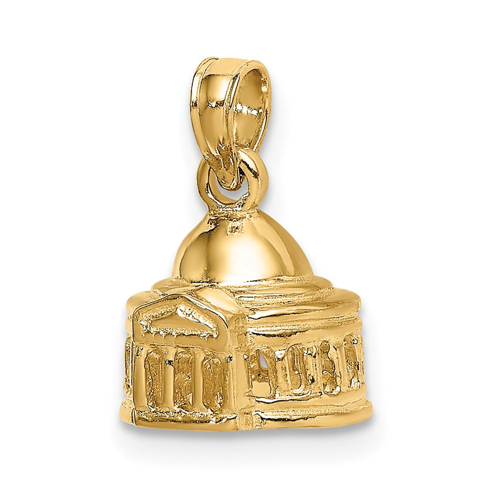 14k Yellow Gold 3D Jefferson Memorial Building  Washington Charm