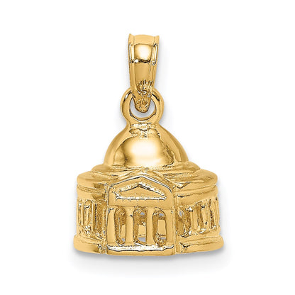 14k Yellow Gold 3D Jefferson Memorial Building  Washington Charm
