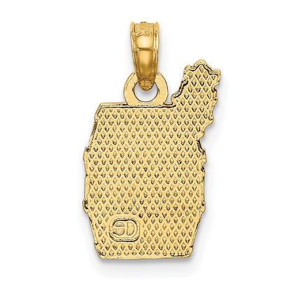 14k Yellow Gold Wine Barrel With Grapes Charm