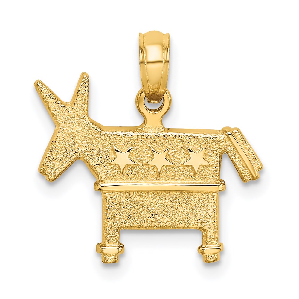 14k Yellow Gold 3-D Textured Democratic Donkey Charm
