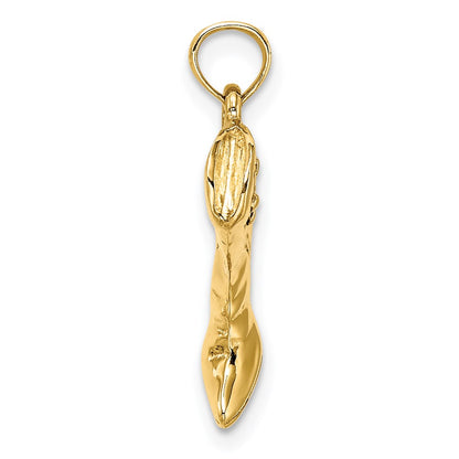 14k Yellow Gold 3-D Cowboy Boot Charm