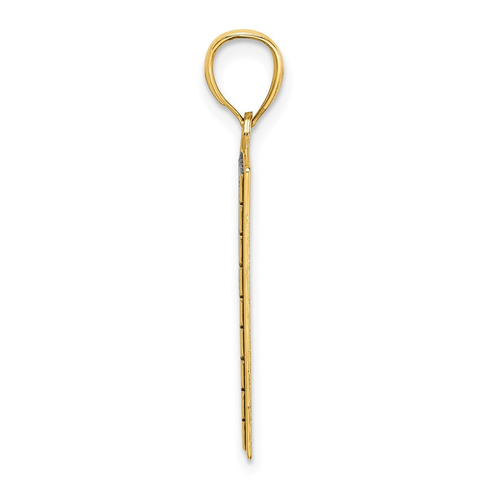 14k Yellow Gold Polished Antiqued Sudoku Game Board Charm