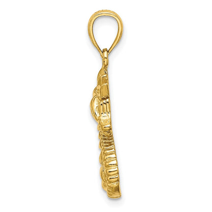14k Yellow Gold Seahorse Charm