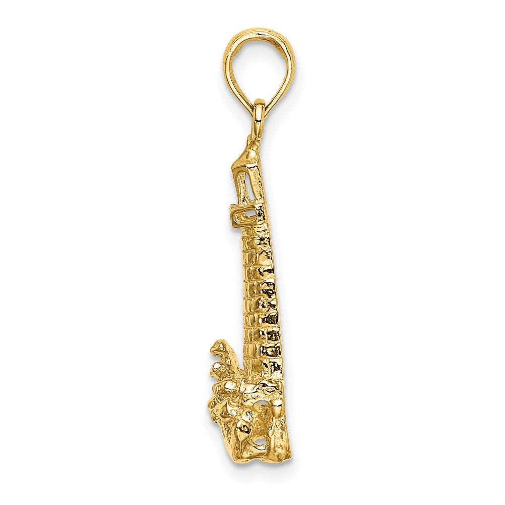 14k Yellow Gold Lighthouse W/ Wave Charm