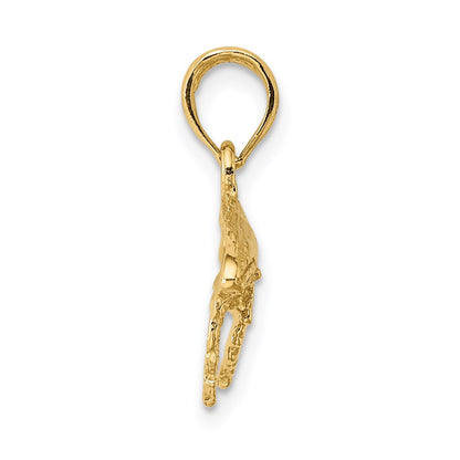 14k Yellow Gold 2-D Whale Charm