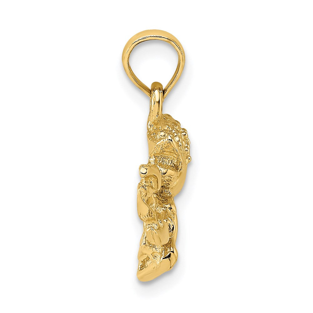 14k Yellow Gold Textured Crawfish Charm
