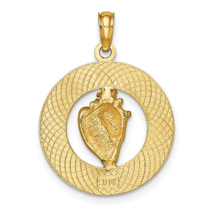 14k Yellow Gold OCEAN CITY w/ Conch Shell Charm