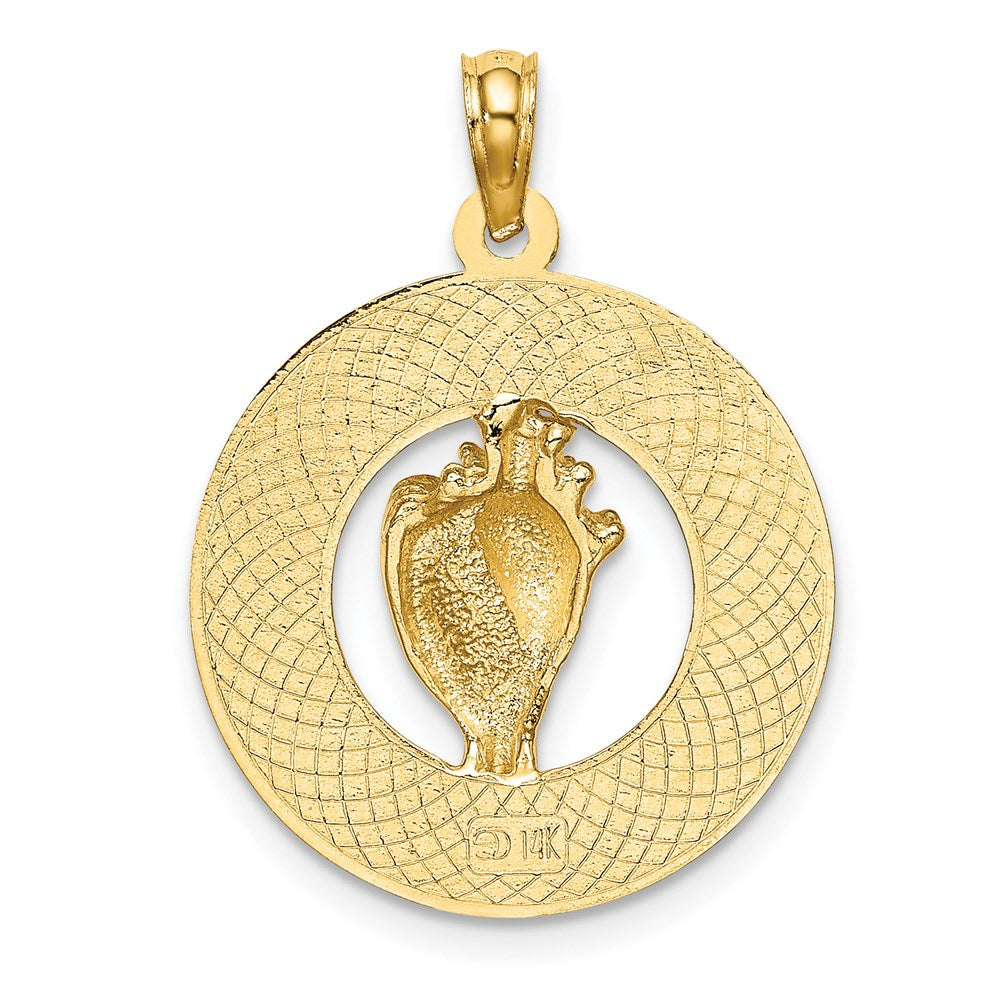 14k Yellow Gold OCEAN CITY NJ W/ Conch Shell Charm