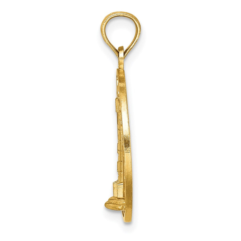14k Yellow Gold OCEAN CITY w/ Lighthouse Charm