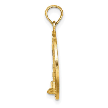 14k Yellow Gold OCEAN CITY w/ Lighthouse Charm