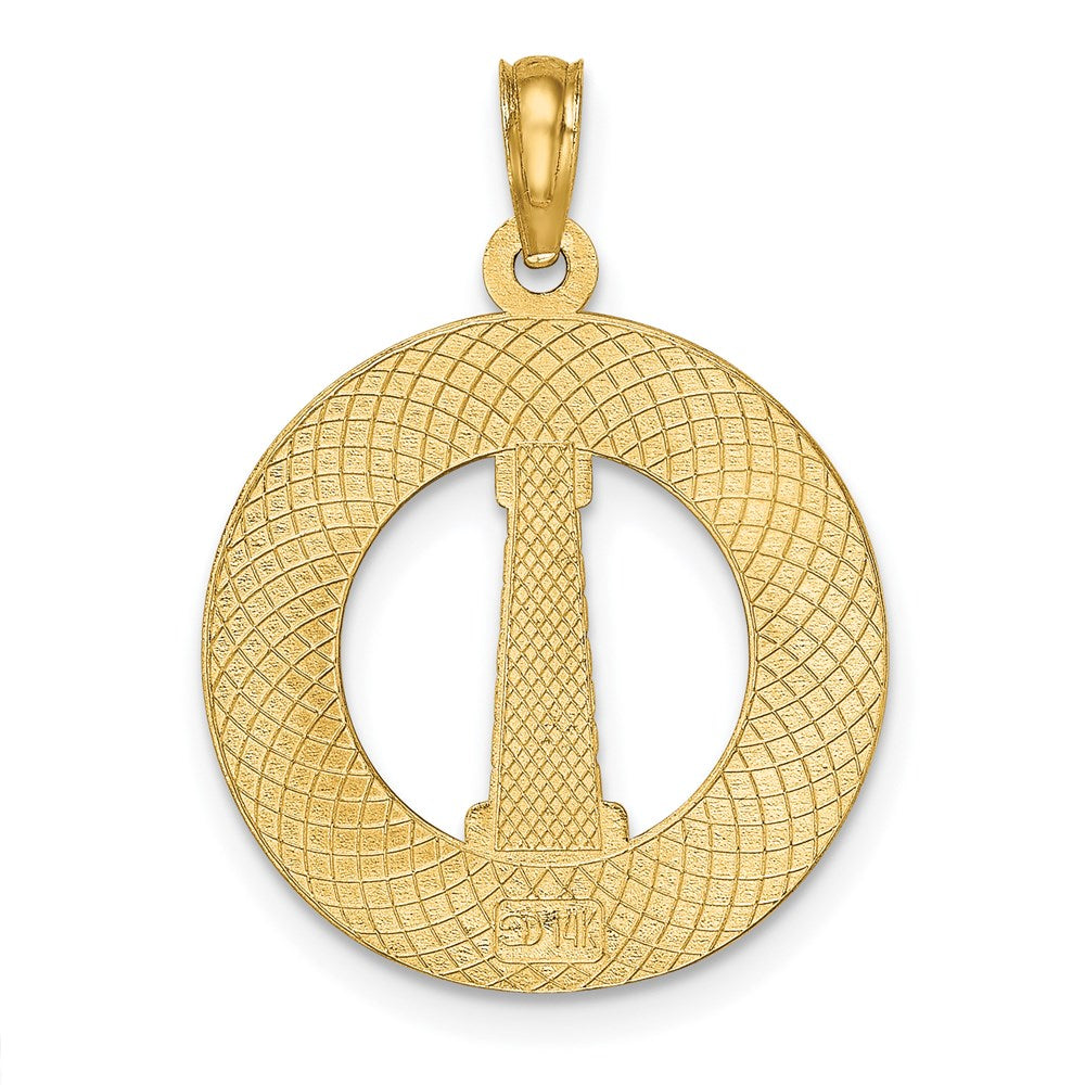 14k Yellow Gold OCEAN CITY w/ Lighthouse Charm