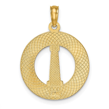 14k Yellow Gold OCEAN CITY w/ Lighthouse Charm