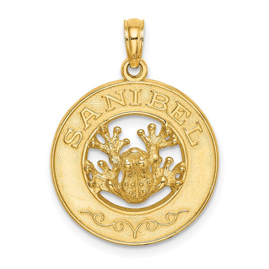 14k Yellow Gold SANIBEL w/Frog Circle Charm