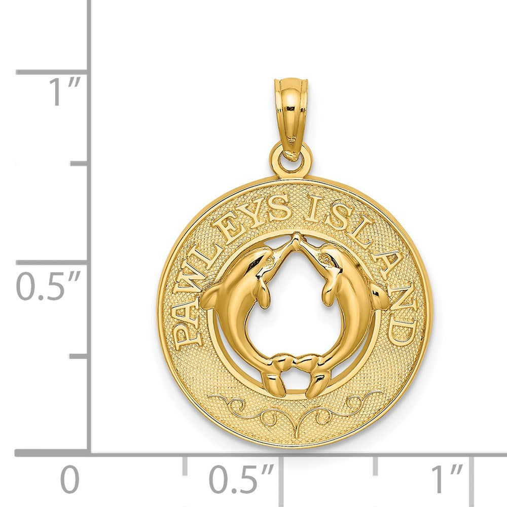 14k Yellow Gold PAWLEYS ISLAND Dolphin Charm