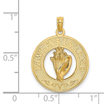 14k Yellow Gold PAWLEYS ISLAND Conch Shell Charm