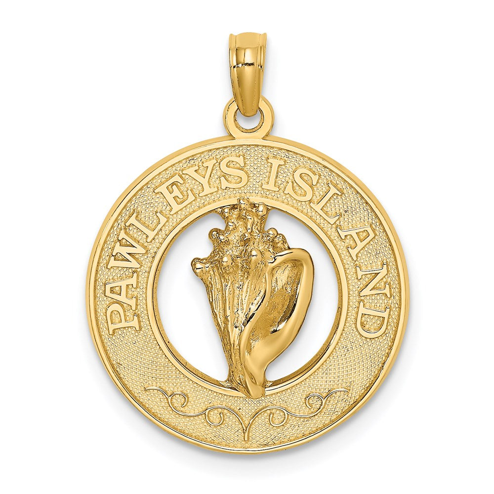 14k Yellow Gold PAWLEYS ISLAND Conch Shell Charm