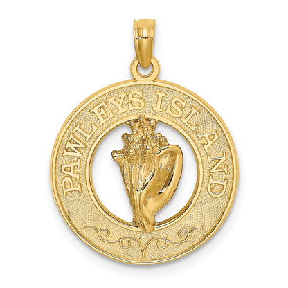14k Yellow Gold PAWLEYS ISLAND Conch Shell Charm