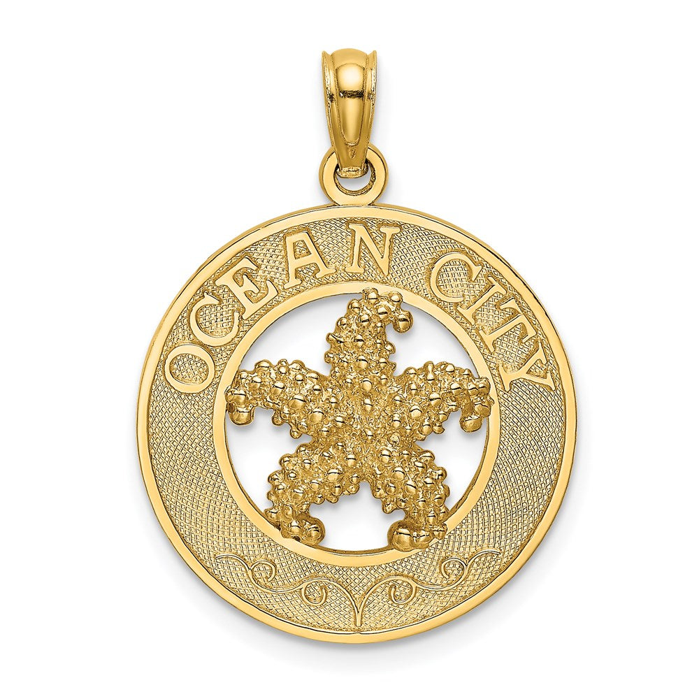 14k Yellow Gold OCEAN CITY w/ Starfish Charm