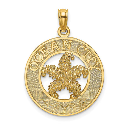 14k Yellow Gold OCEAN CITY w/ Starfish Charm