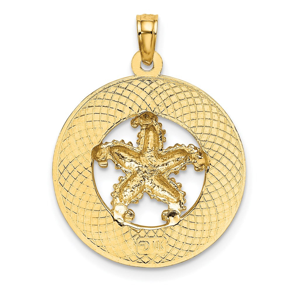 14k Yellow Gold OCEAN CITY NJ Circle w/Starfish Charm