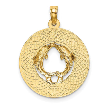 14k Yellow Gold OCEAN CITY NJ w/ Dolphin Charm